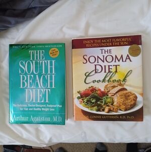2 cookbooks The Sonoma Diet Cookbook & The South Beach Diet both Hardcover